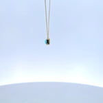 Load image into Gallery viewer, NT410755. 14K Solid Gold Rectangular Turquoise Fancy Tiny Necklace