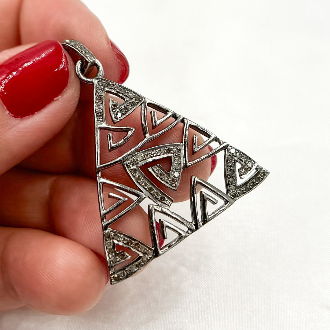 DP754. Diamond Sterling Silver Triangle Pendant