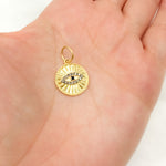 Load image into Gallery viewer, DC117. Diamond Sterling Silver Round Eye Charm with Gemstone
