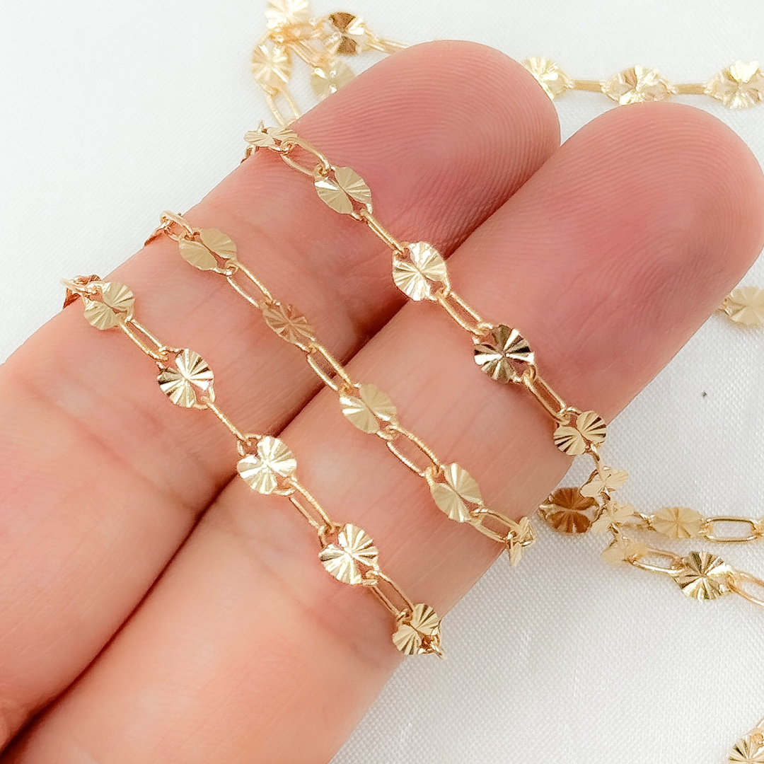 V220GF. 14k Gold Filled Marina and Cable Link Chain