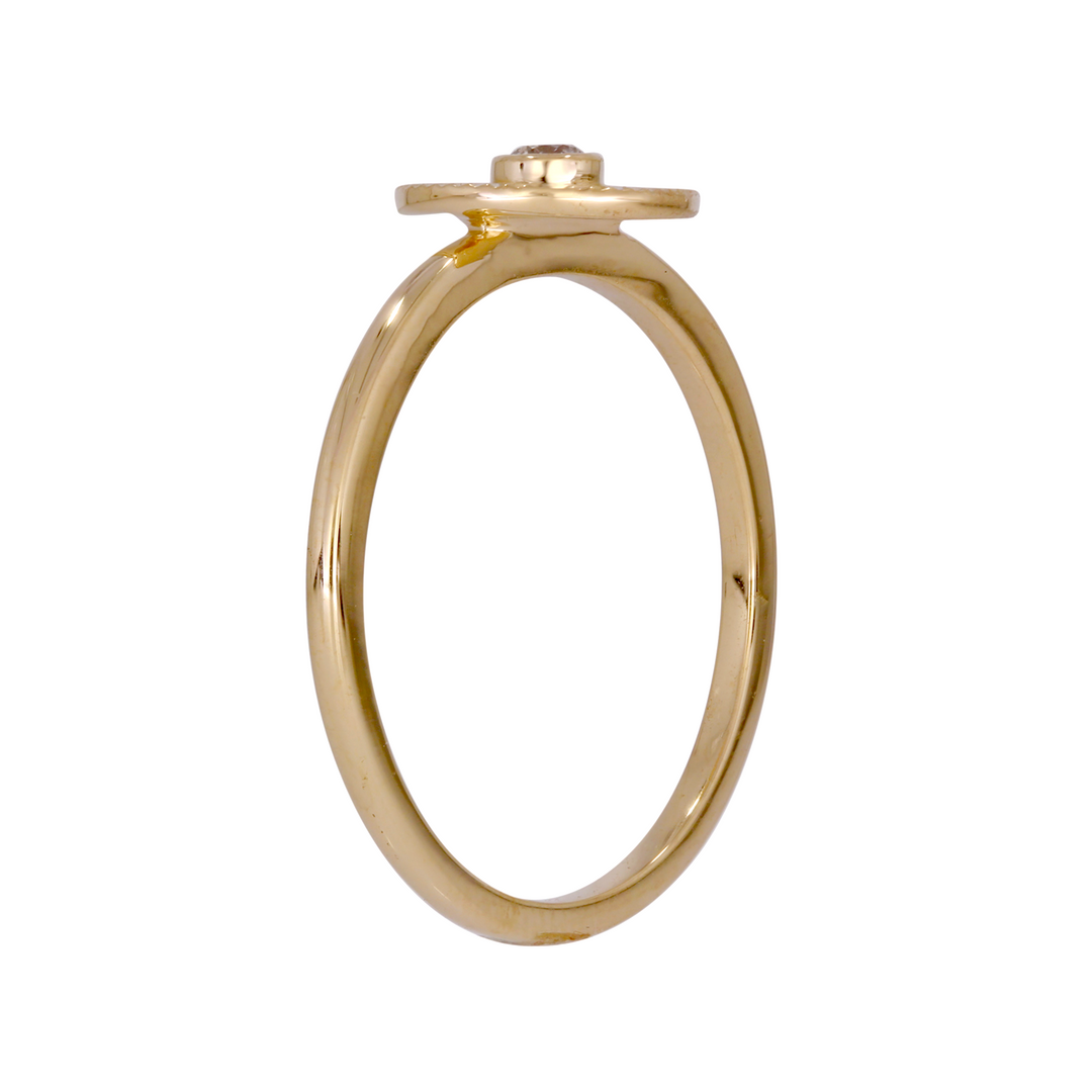 RFA19022. 14K Solid Gold Diamond Circle Ring