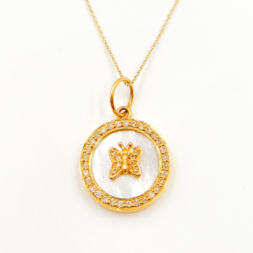 Buy Gold Round Butterfly Pendants