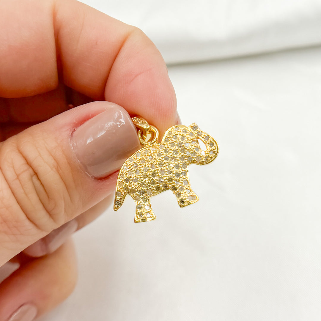 DP441. Diamond Sterling Silver Elephant Pendant