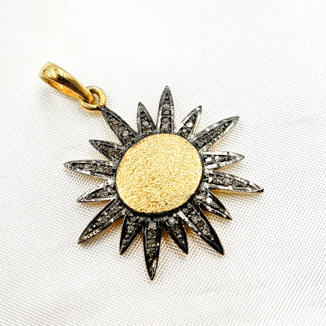 DP276. Diamond Sterling Silver Sun Pendant