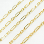 Load image into Gallery viewer, Z53GP. Gold Plated 925 Sterling Silver Diamond Cut Paperclip Link Chain
