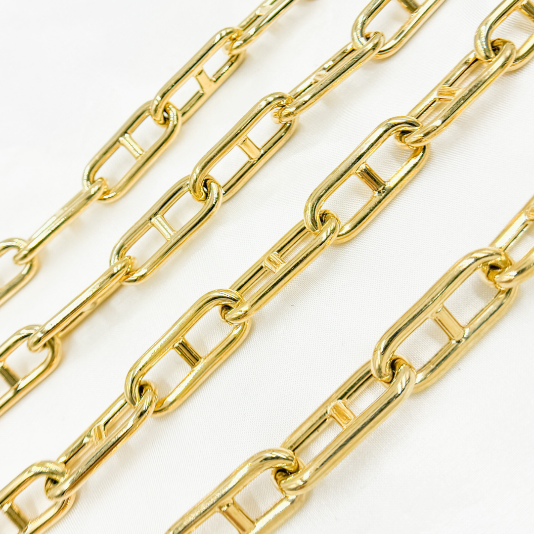 Shop now Gold Plated 925 Sterling Silver Hollow Marina Link Chain