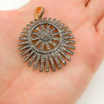 Load image into Gallery viewer, DP100. Diamond Sterling Silver Fancy Sun Pendant
