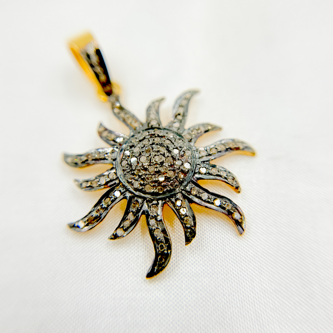 DP270. Diamond Sterling Silver Sun Pendant