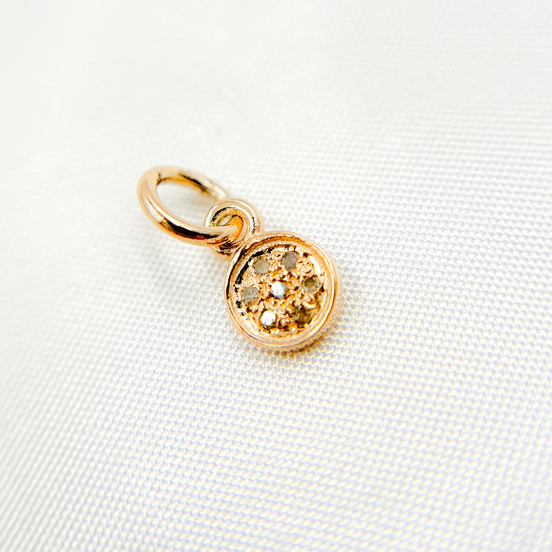 DC289. Diamond Sterling Silver Round Mini Charm