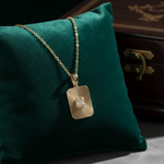 Load image into Gallery viewer, PFA33149. 14K Solid Gold Diamond Rectangle Necklace
