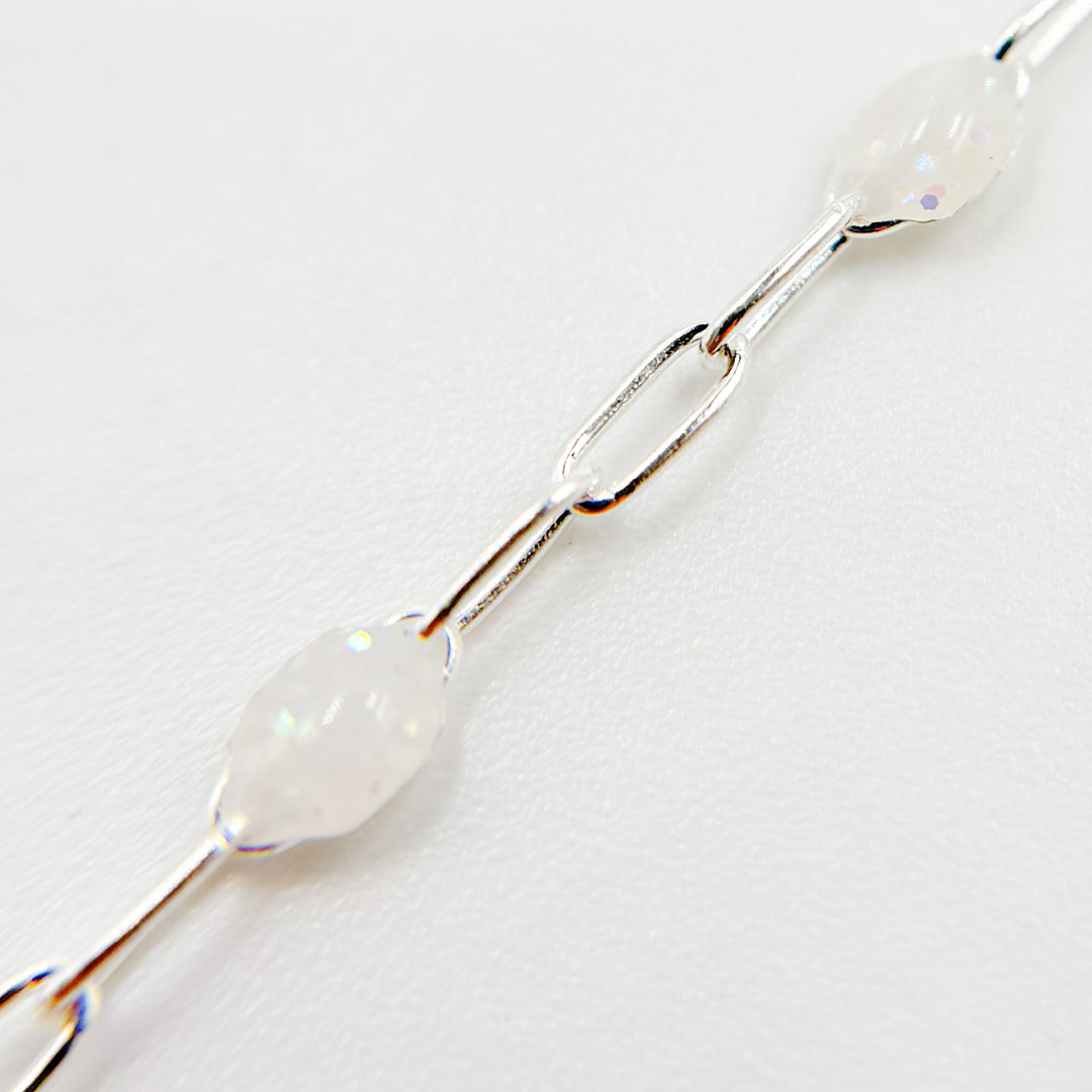 Shop Now Silver White Color Opal Enamel Cable Chains
