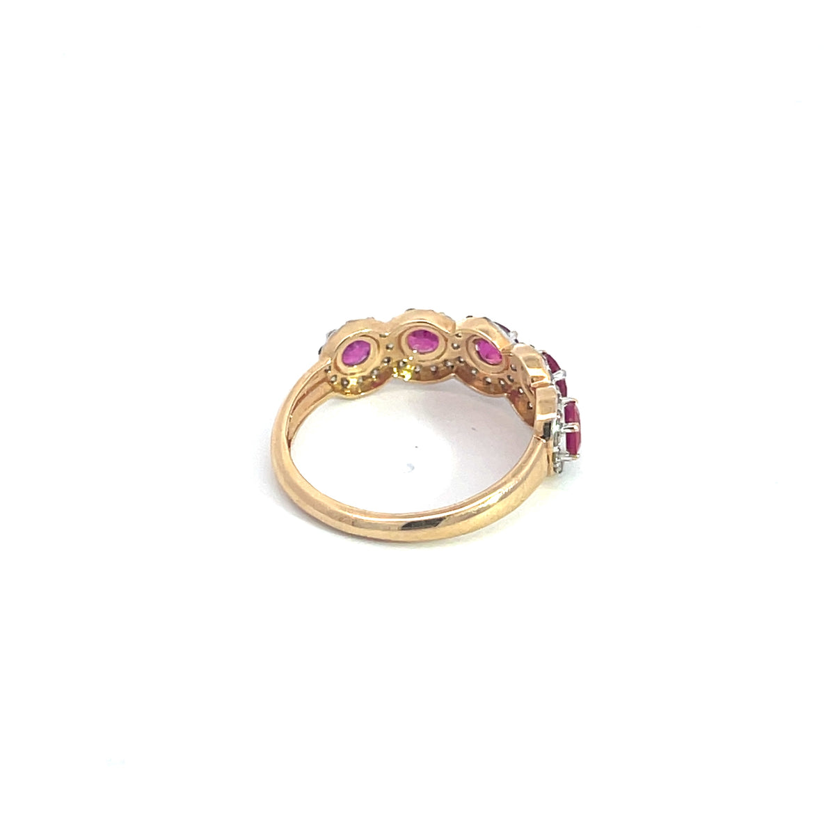 14k Solid Gold Diamond and Ruby Ring