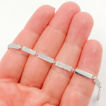 Load image into Gallery viewer, BFH61120. 14k Solid White Gold Diamond Fancy Bars Bracelet
