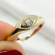 14K Solid Gold & Diamond Ring.