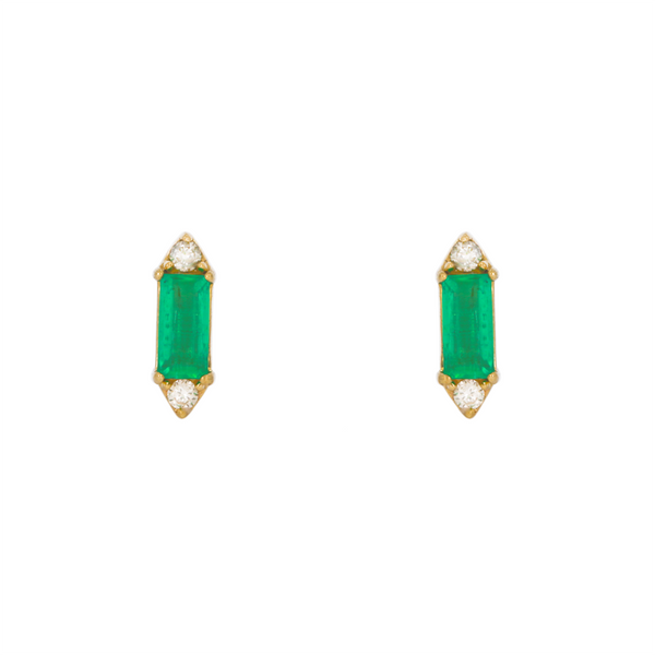 EFA53056EM. 14K Solid Gold Diamond and Gemstone Stud Earrings