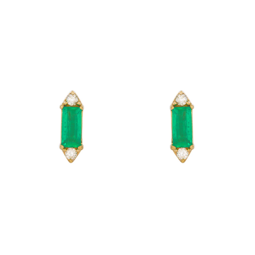 EFA53056EM. 14K Solid Gold Diamond and Gemstone Stud Earrings