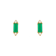 EFA53056EM. 14K Solid Gold Diamond and Gemstone Stud Earrings