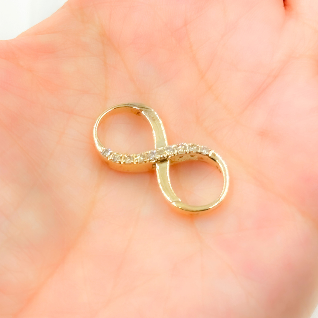 14K Solid Gold Infinity Charm with Diamonds. GDP454