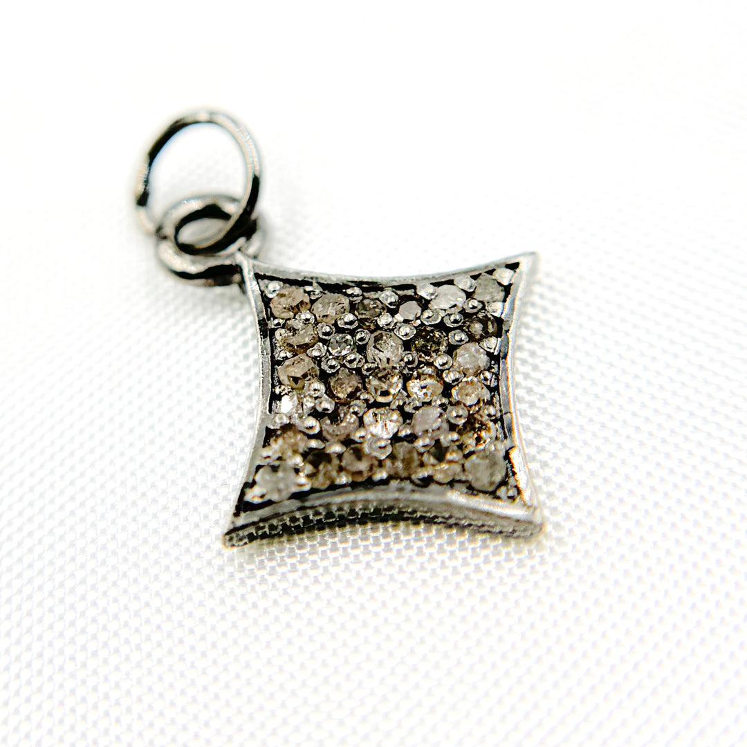 DC282. Diamond Sterling Silver Diamond Shape Charm