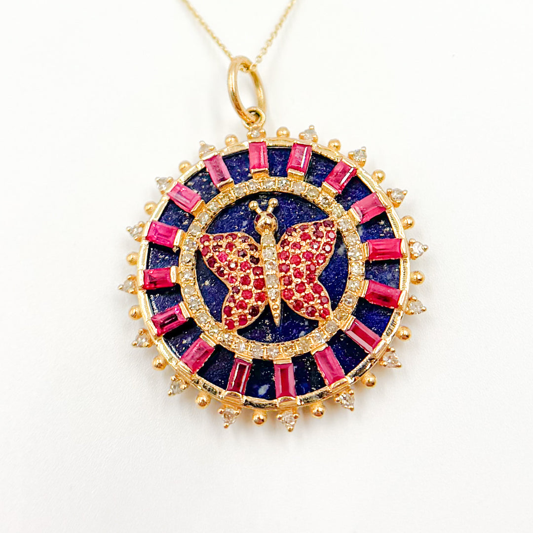 Buy Now Gold Round Butterfly Pendants