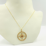 Load image into Gallery viewer, GDP14. 14K Solid Gold Diamonds Round Star Charm