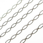 Load image into Gallery viewer, 790TWOX. Oxidized Sterling Silver Hammered Oval &amp; Smooth Round Link Chain
