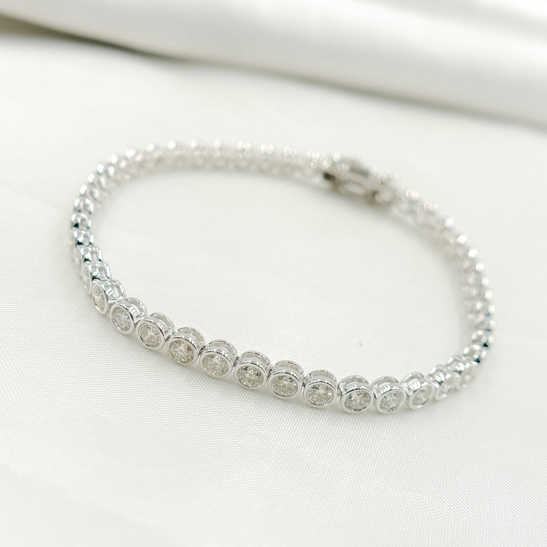 BTS65183. 14k Solid Gold Diamond Tennis Bracelet