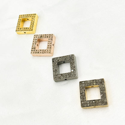 DC841. Diamond Sterling Silver Square Connector