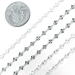 Load image into Gallery viewer, 925 Sterling Silver Hammered Diamond Link Chain. V72SS
