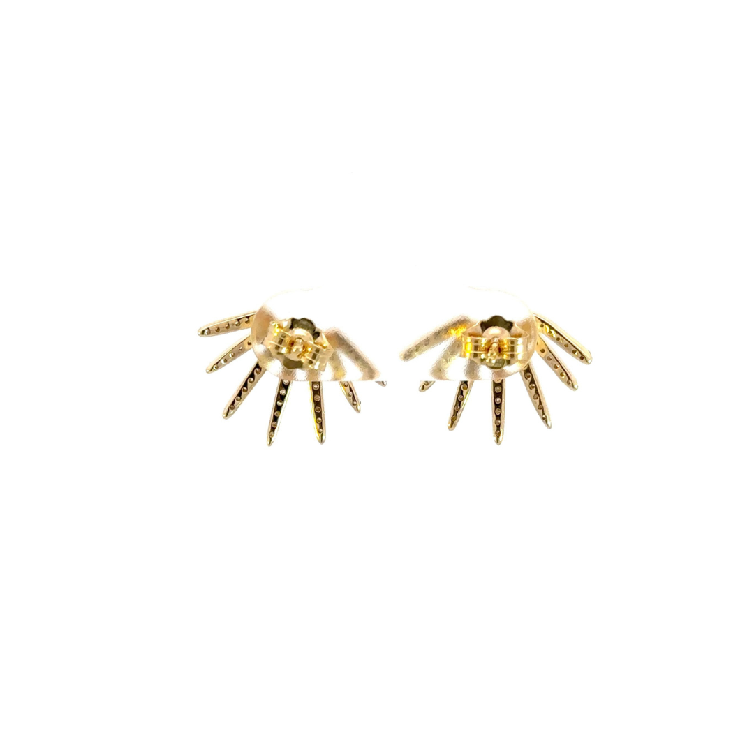 EFF51683Y. 14k Solid Gold Diamond Rays Studs