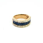 Load image into Gallery viewer, 14k Solid Gold Blue Sapphire and Diamond Eternity Band Ring. RFO17259BS
