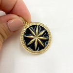 Load image into Gallery viewer, DP502A. Diamond Sterling Silver Round Star Enamel Pendant
