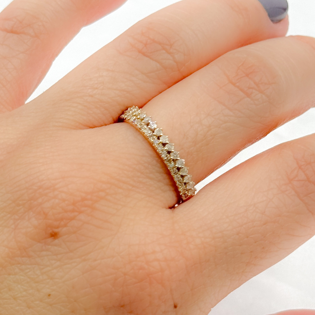 14k Solid Yellow Gold Diamond Ring. RAF01448
