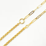 Load image into Gallery viewer, TRE007. 14K Solid Gold Hollow Paperclip and Rolo Fancy Necklace