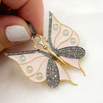 Load image into Gallery viewer, DP386A. Diamond Sterling Silver Butterfly Enamel Pendant
