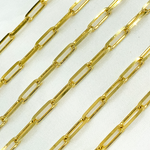 Load image into Gallery viewer, Gold Plated 925 Sterling Silver Diamond Cut Paperclip Chain. Z1GP
