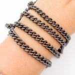 Load image into Gallery viewer, V255BRM. Black Rhodium Sterling Silver Smooth Curb Chain
