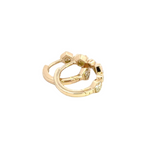 Load image into Gallery viewer, HP402138. 14K Solid Gold Diamond Circles and Pentagon Shapes Small Hoop