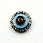 Load image into Gallery viewer, DC142A. Diamond Sterling Silver Round Enamel Bead with Gemstone
