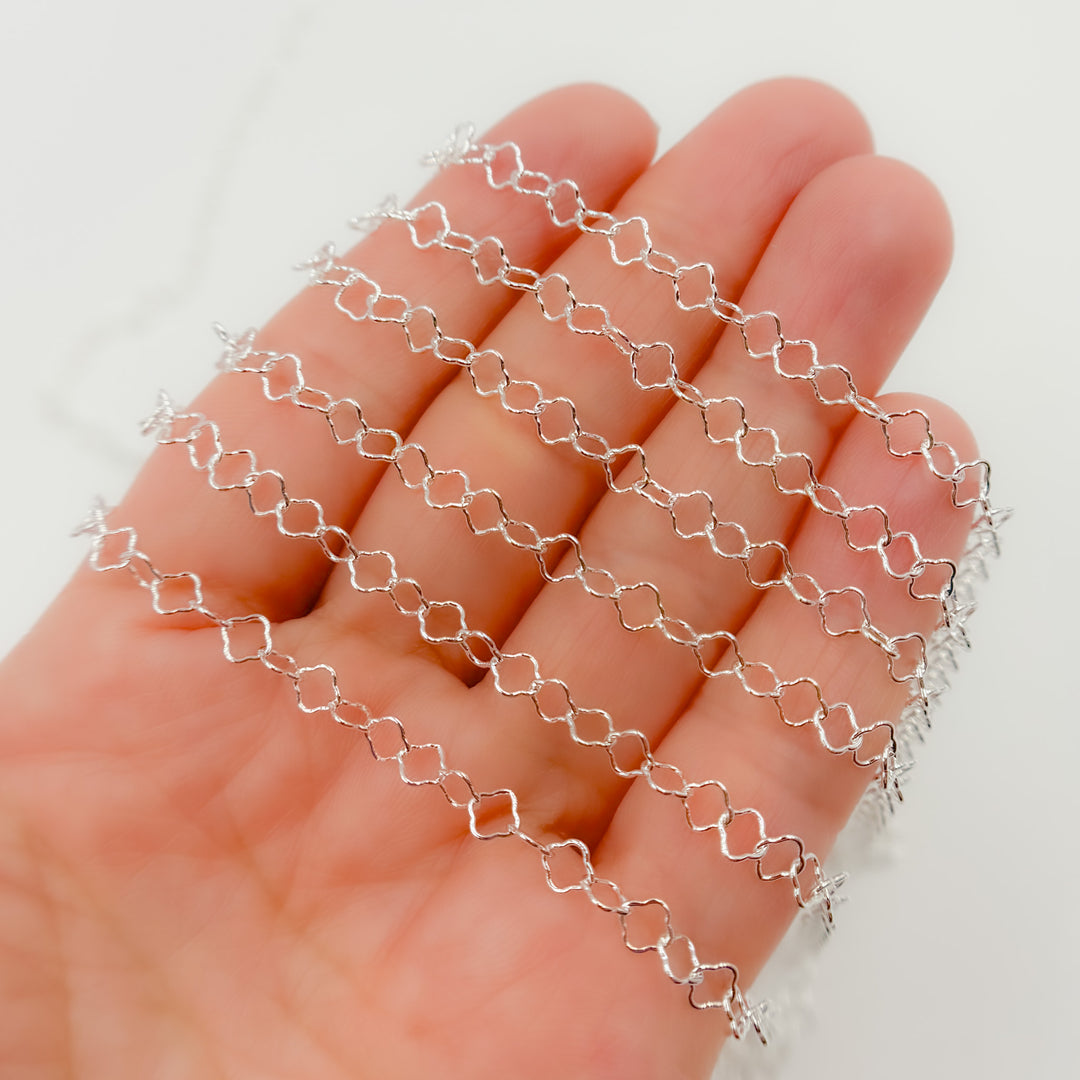 V277SS. Sterling Silver Clover Link Chain