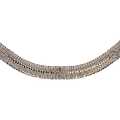NFH72750. 14K Solid Gold Diamond Snake Necklace
