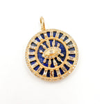 Load image into Gallery viewer, Shop Now 14K Gold Round Evil Eye Pendant