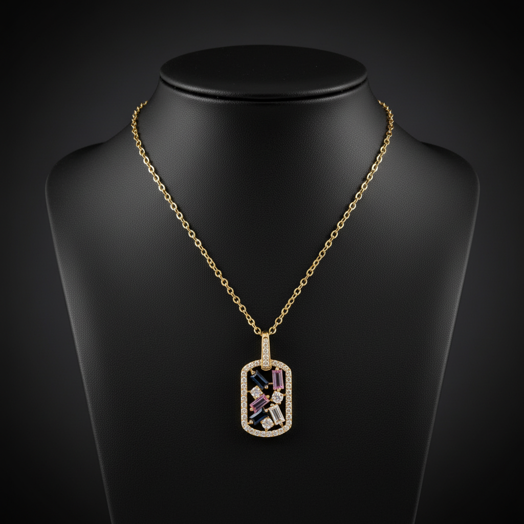 PFH33677BS. 14K Solid Gold Diamond and Gemstones Charm