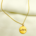 Load image into Gallery viewer, 14K Solid Gold Diamond Circle LOVE Charm. GDP84
