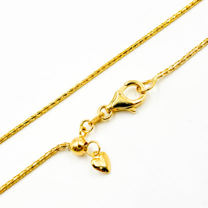 TRE004. 14k Solid Yellow Gold Wheat Chain