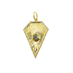 Load image into Gallery viewer, 14K Solid Gold Diamond Shaped Charm with Diamonds. KG60
