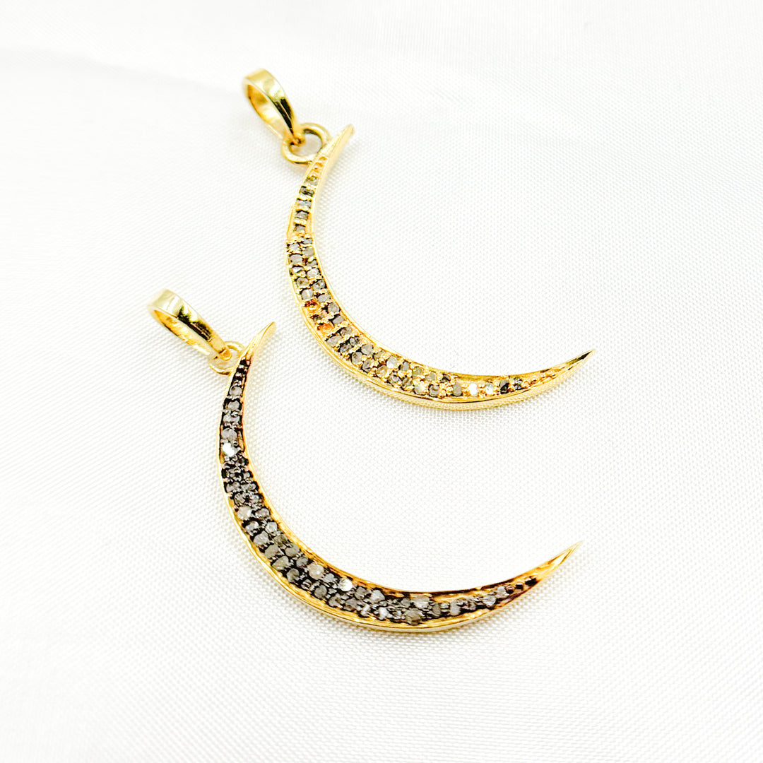 DP1003. Diamond Sterling Silver Moon Pendant