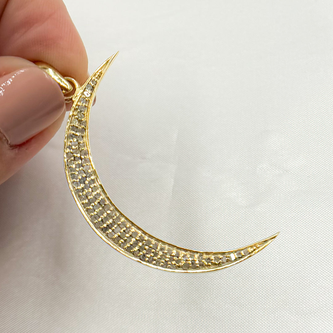 DP495. Diamond Sterling Silver Moon Pendant