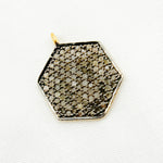 Load image into Gallery viewer, DC416. Diamond Sterling Silver Hexagon Pendant
