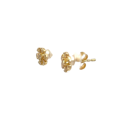 EFE52673Y. 14k Solid Gold Diamond Flower Stud Earrings